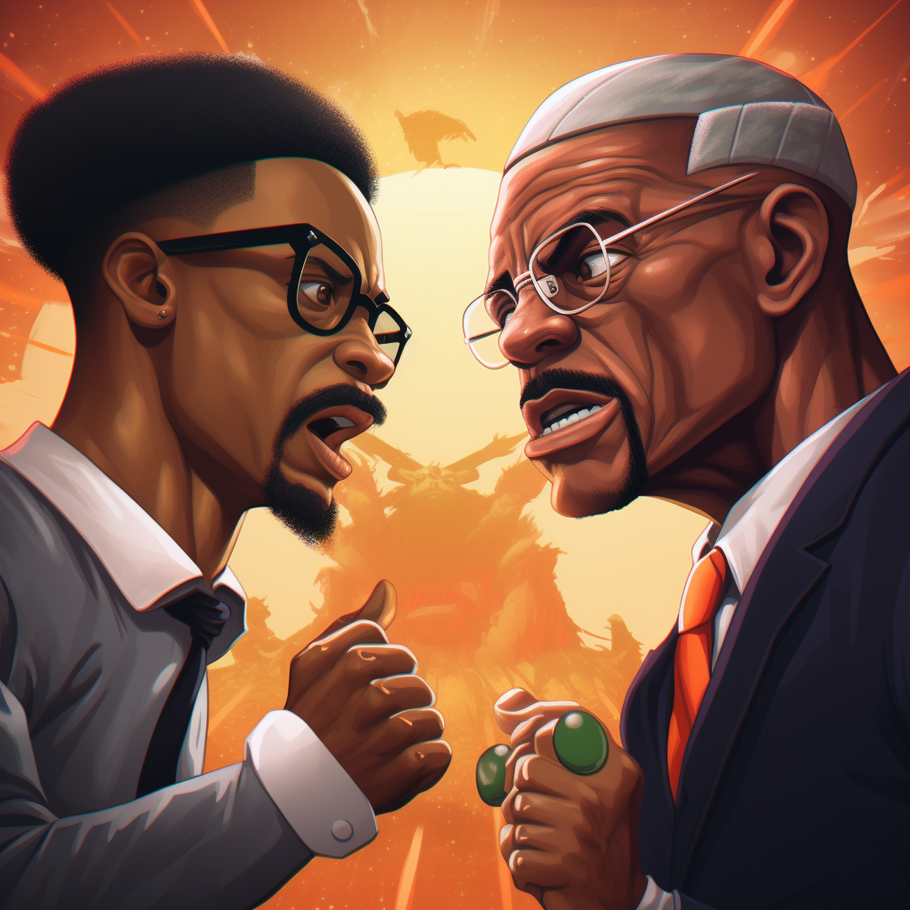 Malcom X and Goku facing off