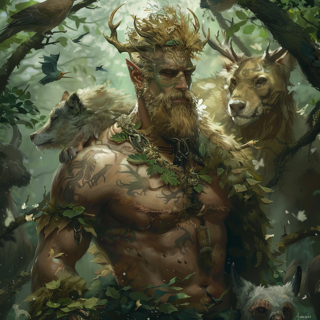 Male Druid Forest King Animals