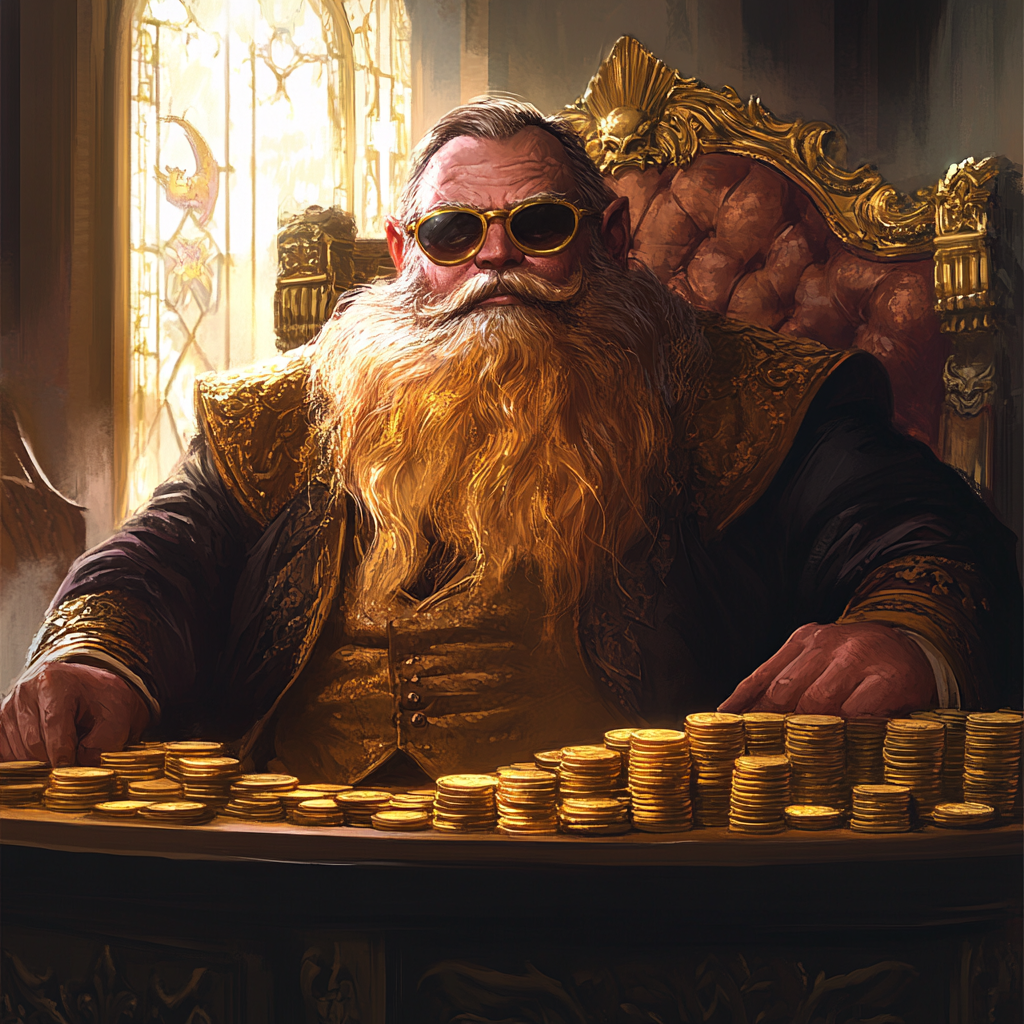 Dwarf banker with golden beard