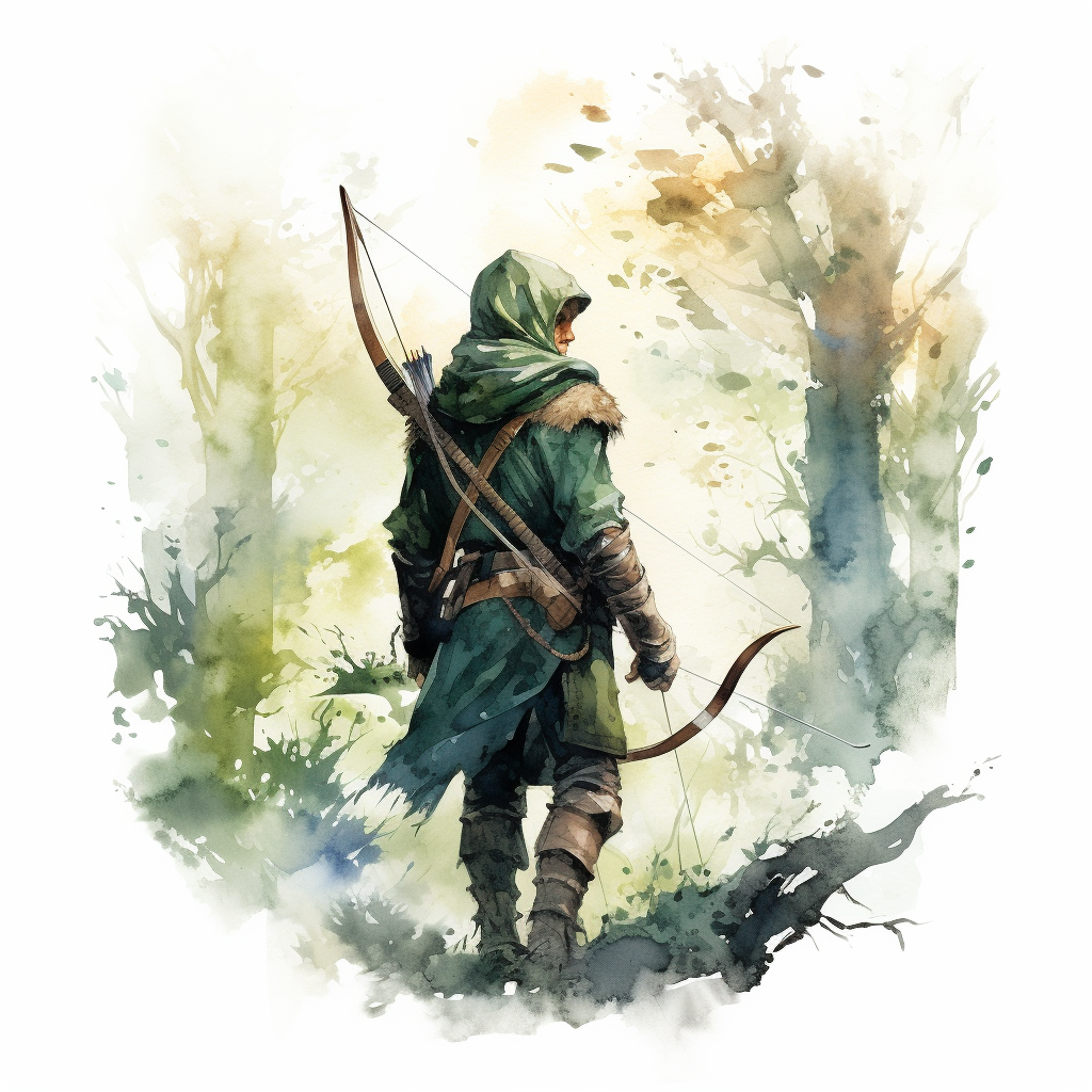 Male Elven Ranger Stalking in Forest