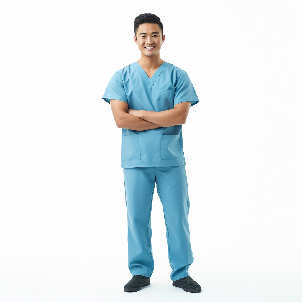 Male Filipino Nurse White Background