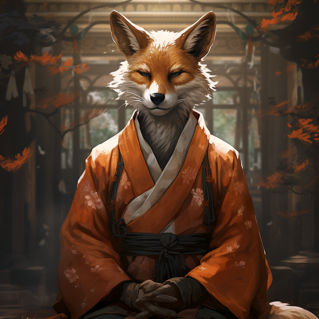 Anime of male fox ears monk