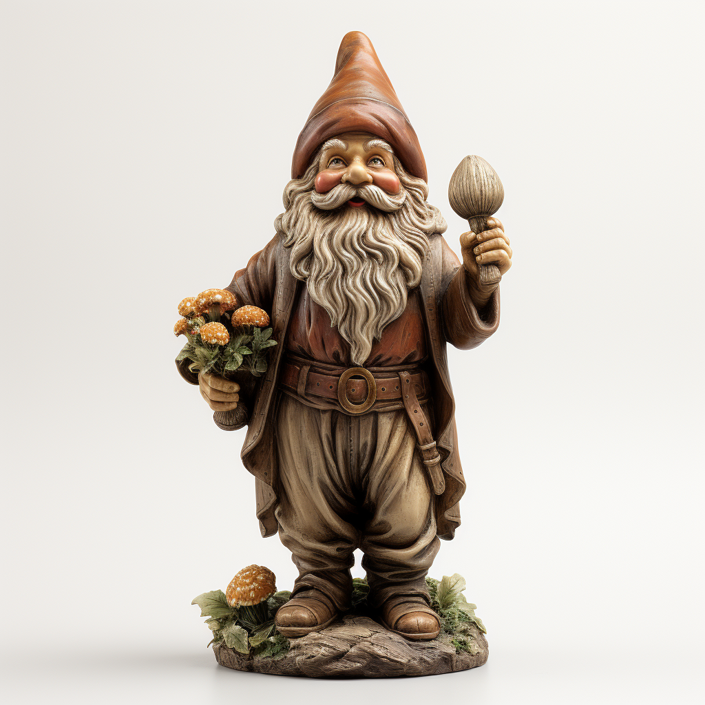 Male garden gnome standing hands behind