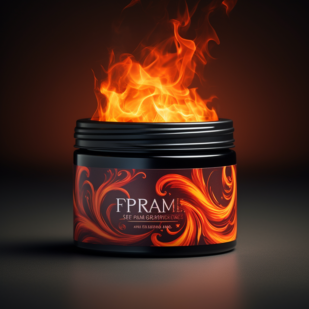 Flame-designed male hair product jar