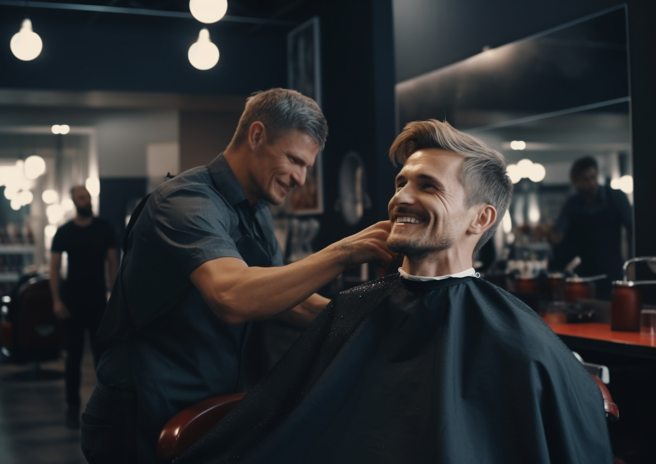 Stylish man getting a haircut