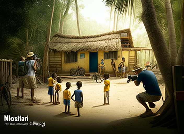 Male National Geographic photographers capturing playful moments