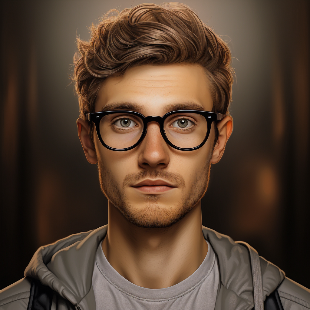 Realistic male avatar with glasses