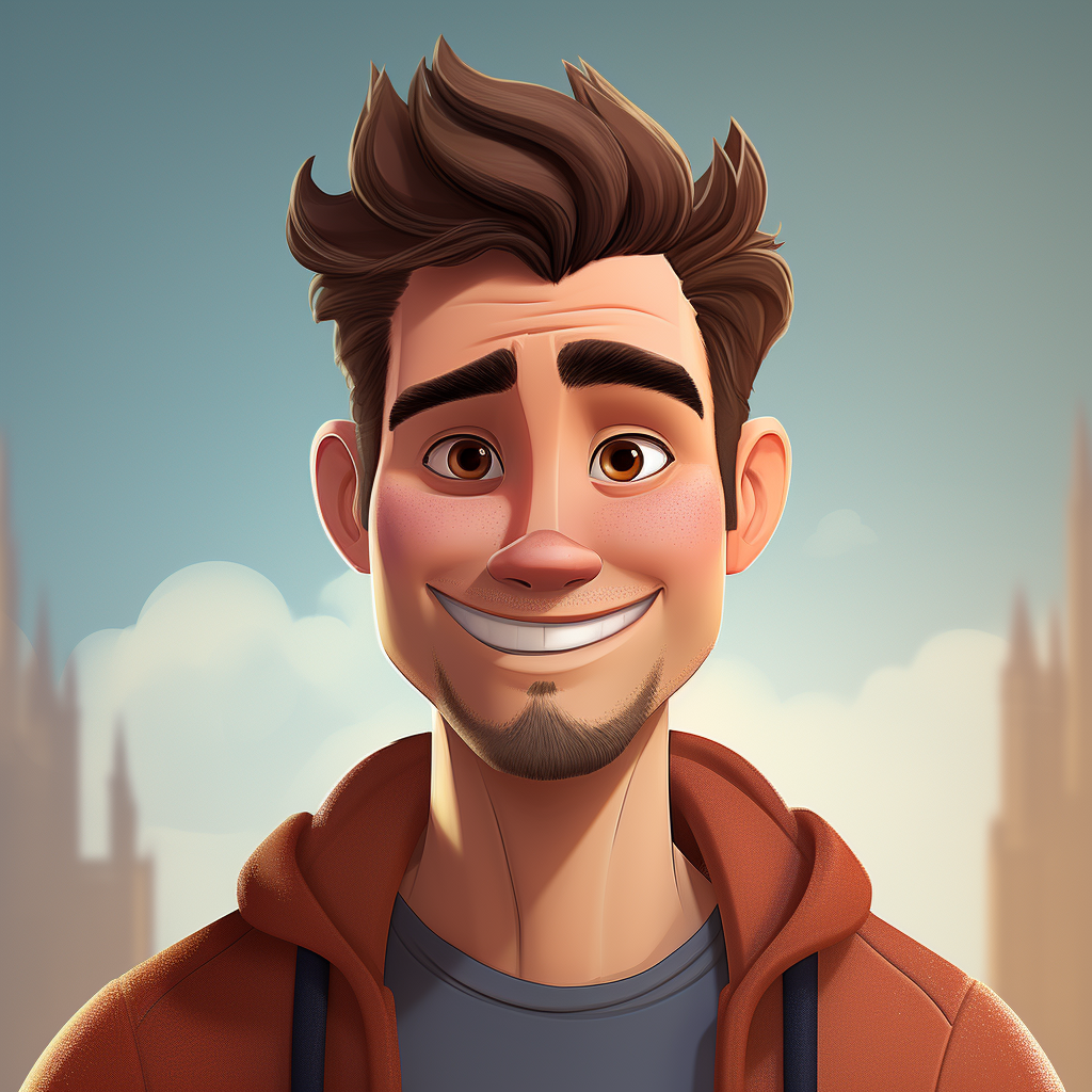 Male cartoon mockup design