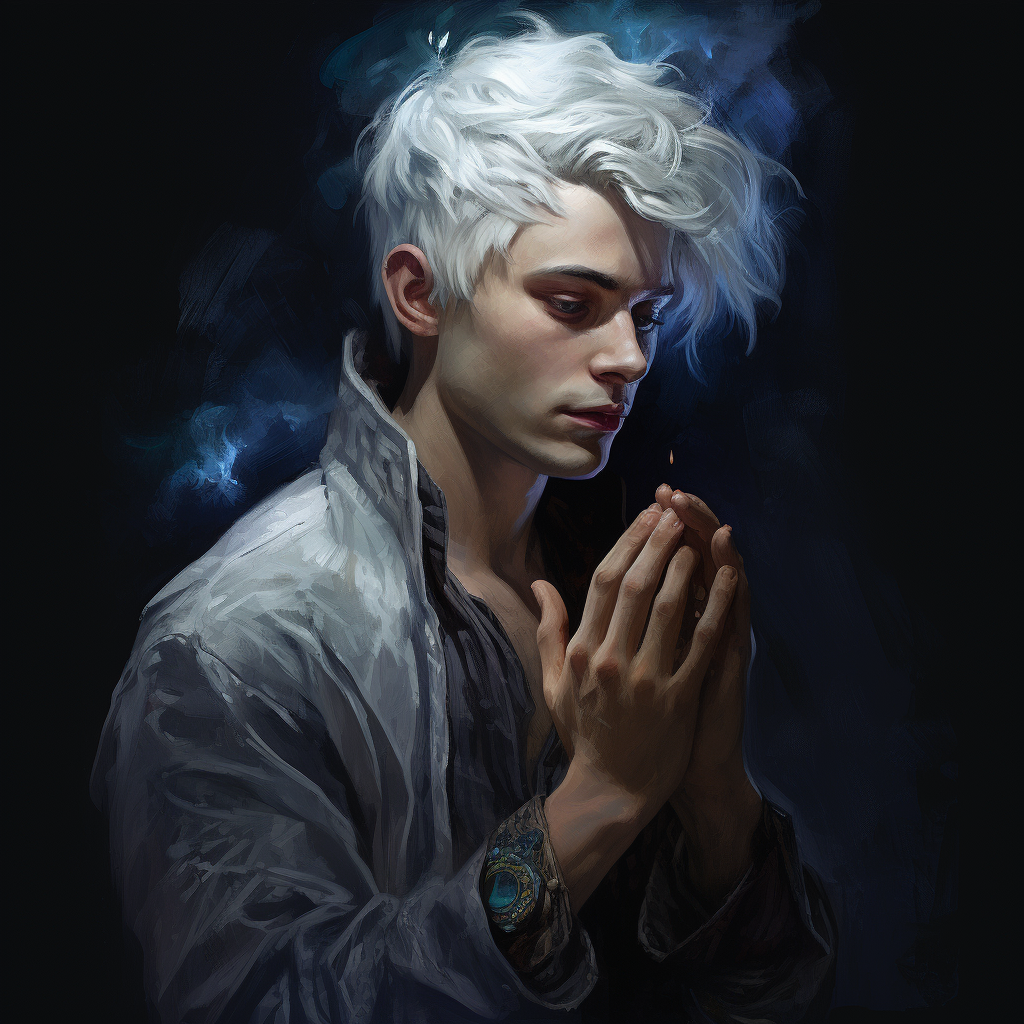 Male Fae Mage Thinking