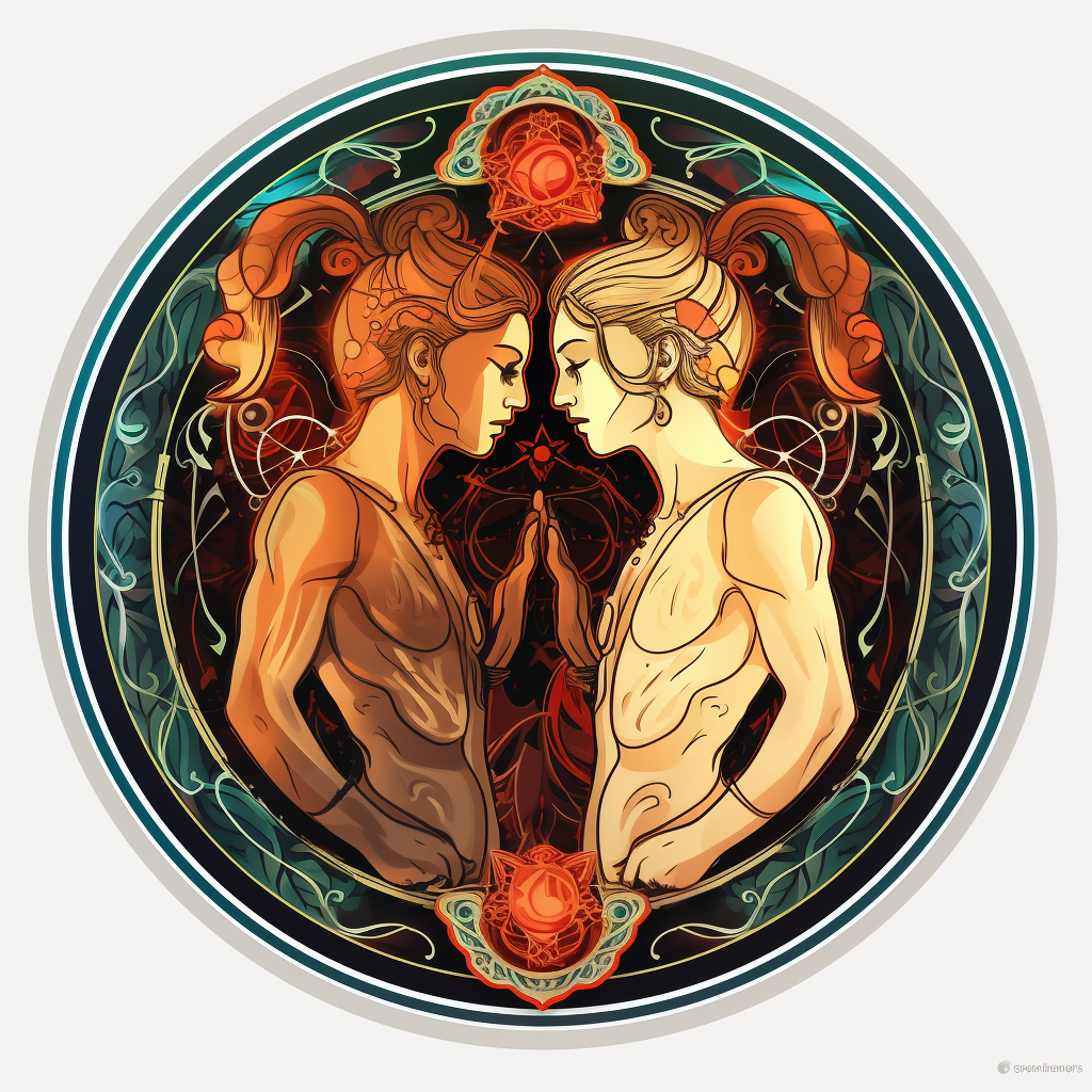 Male Gemini Zodiac Sign Sticker