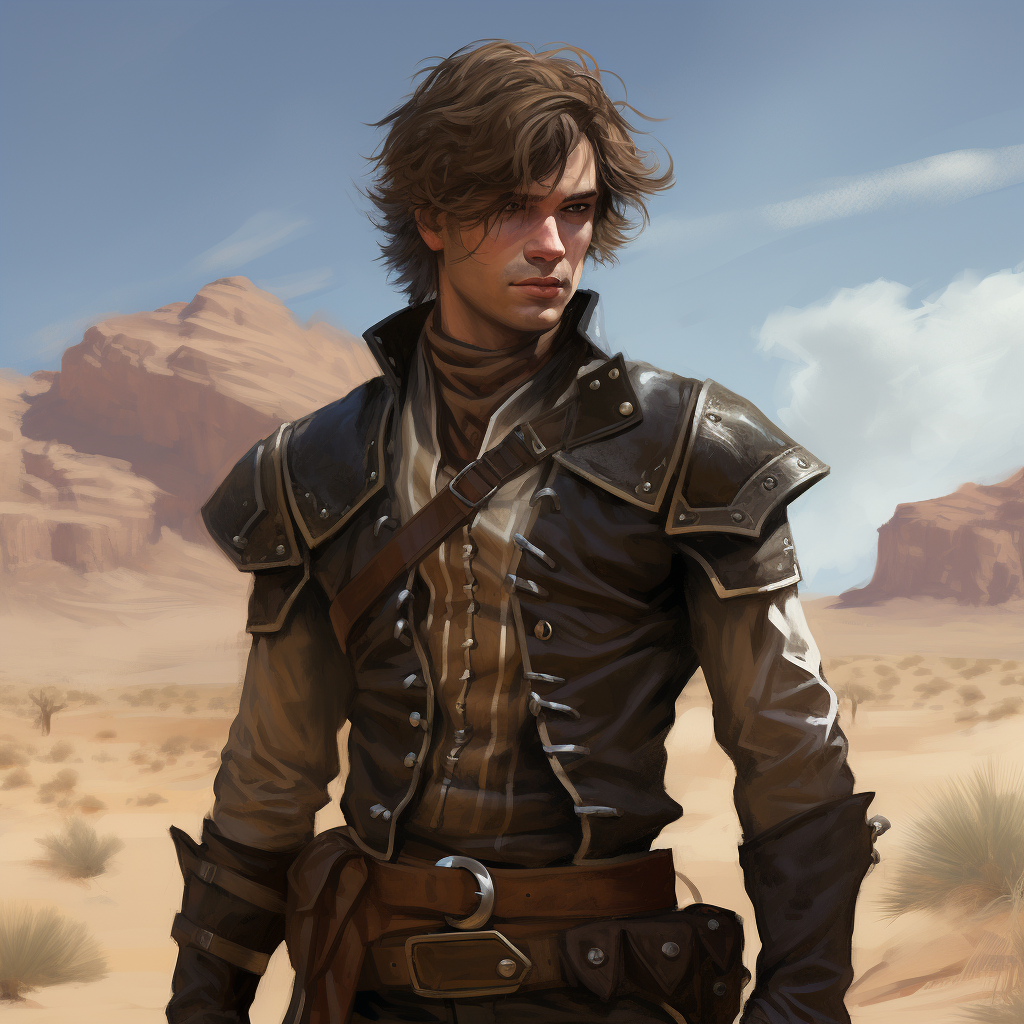 Male Gunslinger in Leather Armor