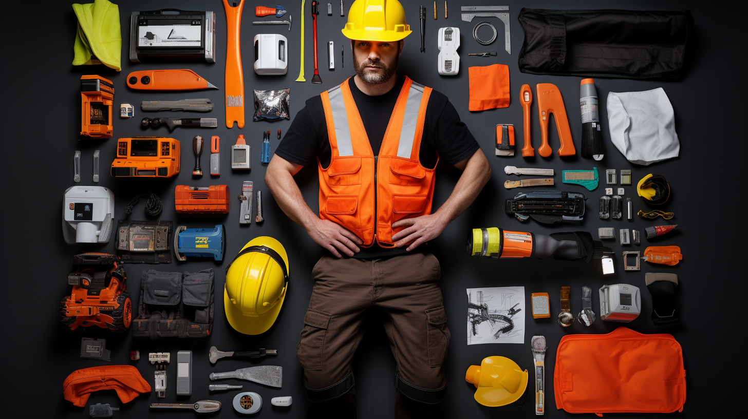 Male engineer in safety gear at industrial plant