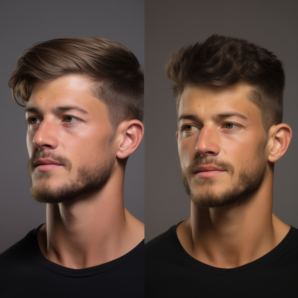 Male model showcasing jaw exercise results