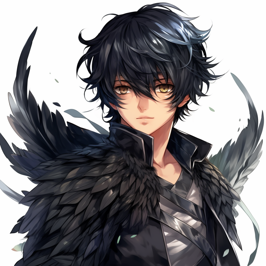 Captivating male with pixie wings in black theme