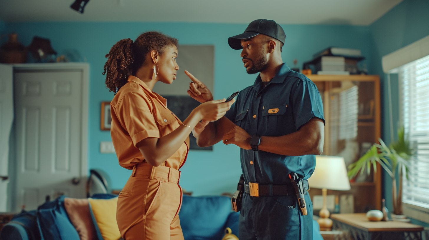 Repair Technician Helping Female Customer