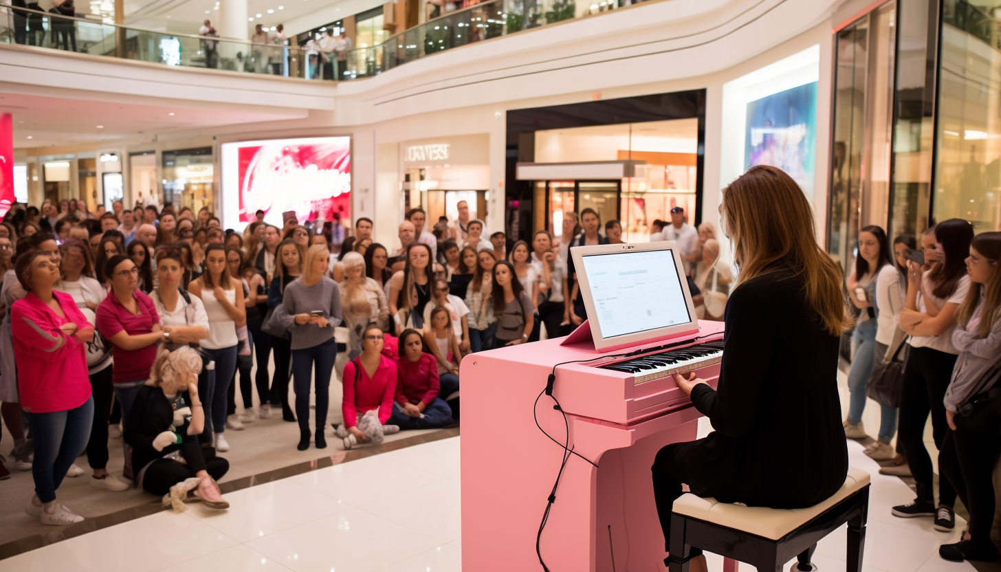 People enjoying brand immersion in mall