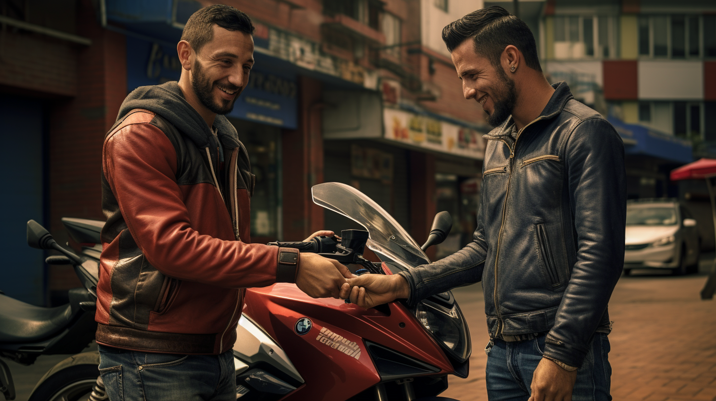 A man buying his first motorcycle in Bogota