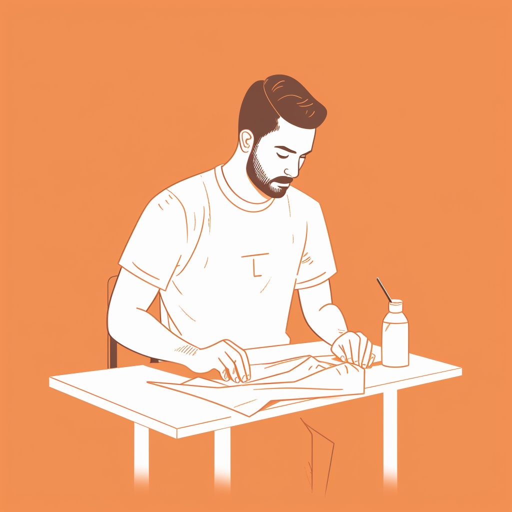 Man drawing t-shirt design