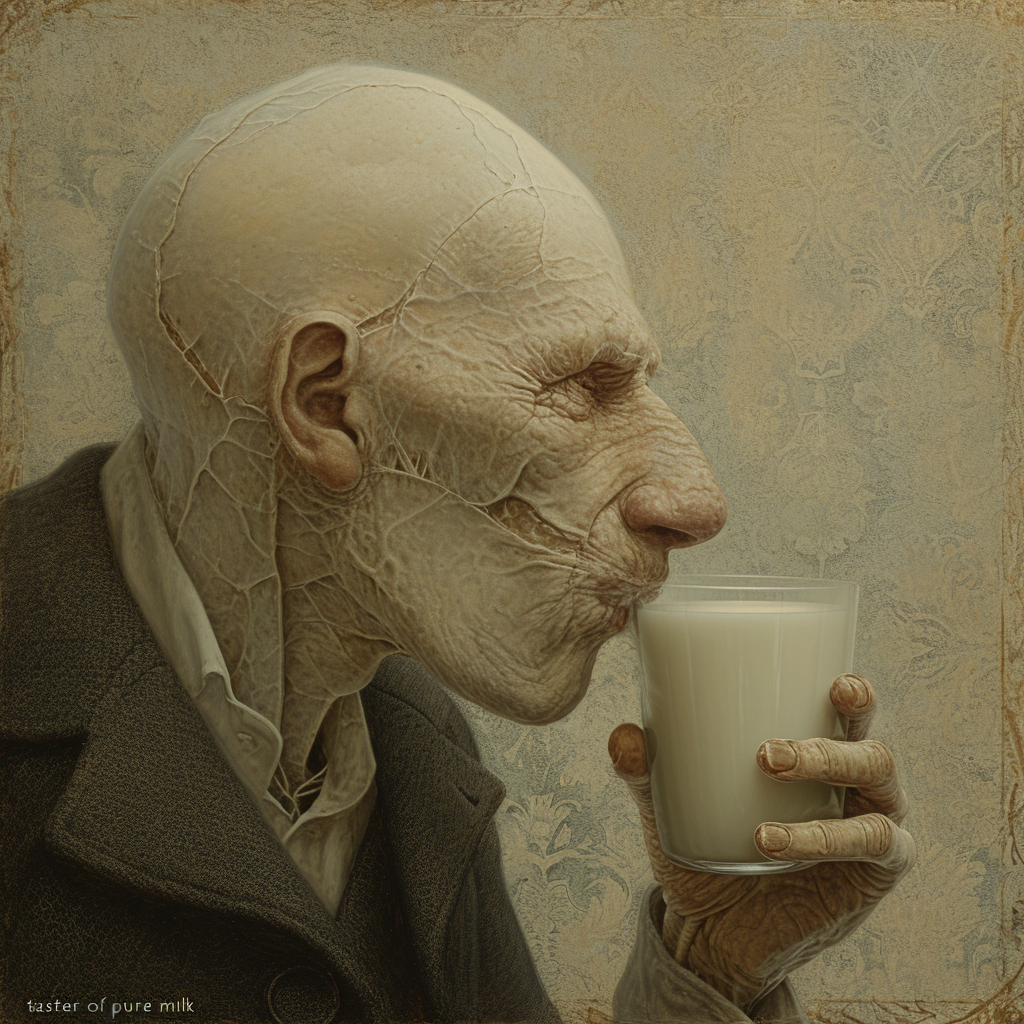 Man drinking glass of milk