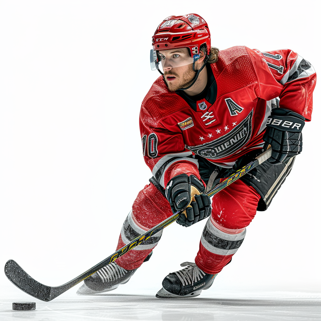 Man in Hockey Red Dress