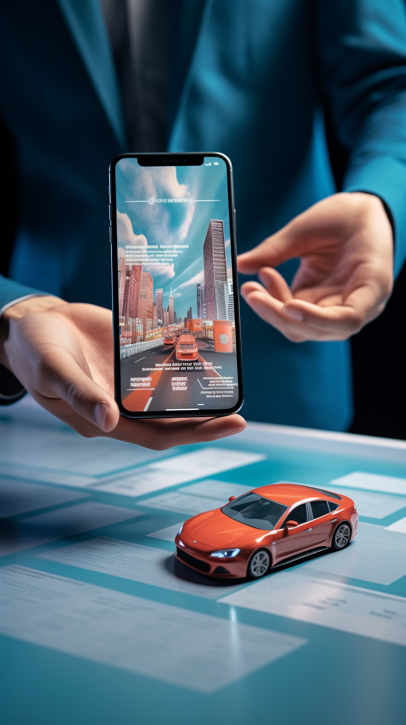 Man holding insurance brochure with smartphone