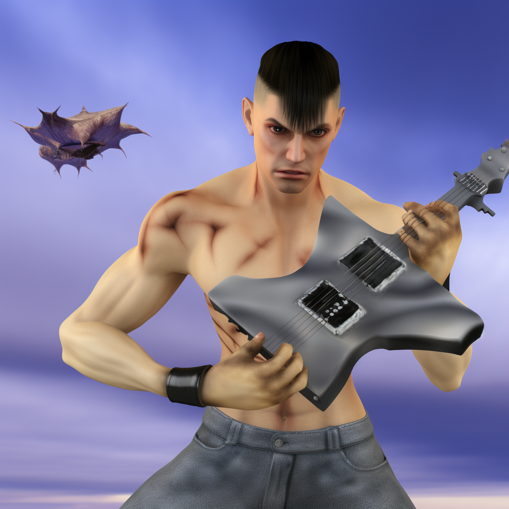 Man holding weapon in retro PlayStation game graphics