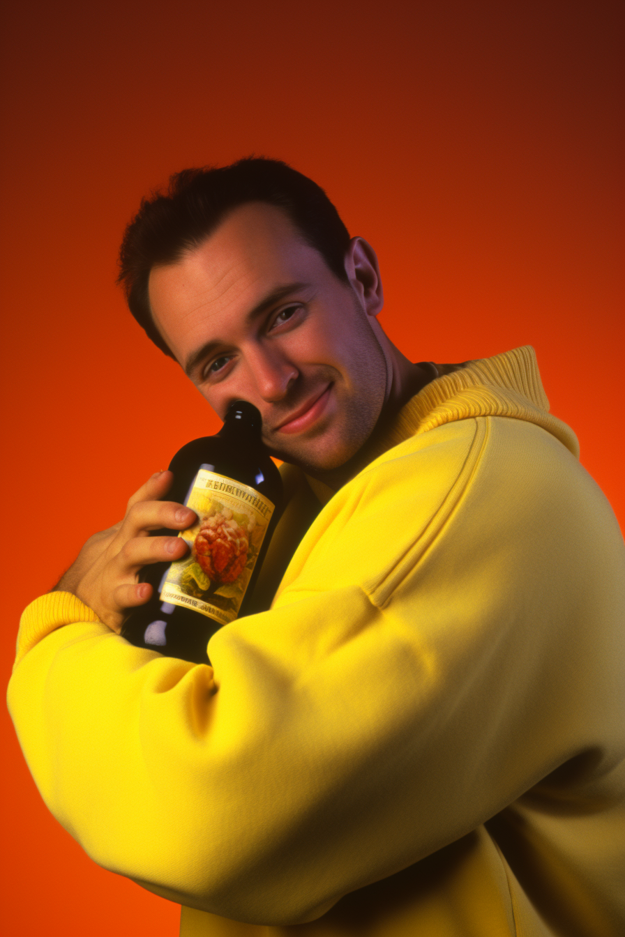 Man enjoying a bottle of beer