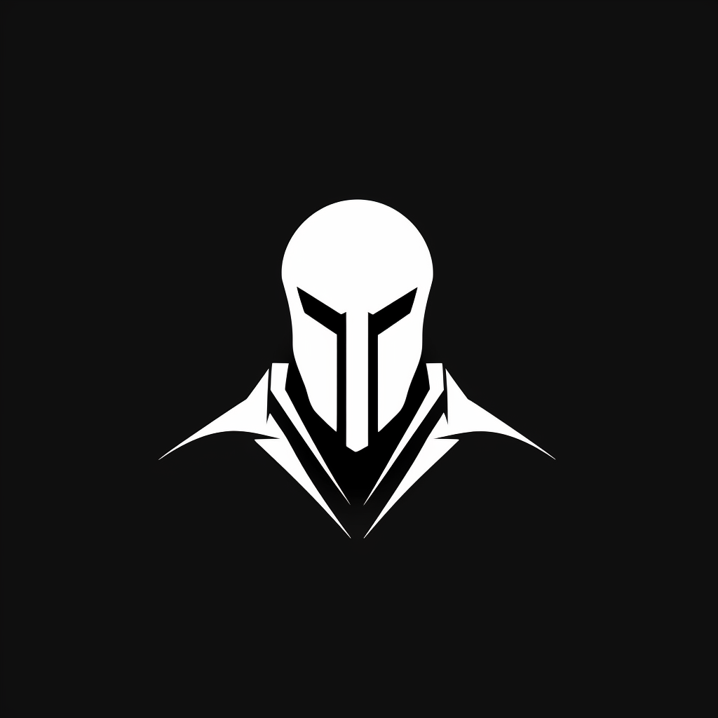 Minimalistic black and white man mask logo