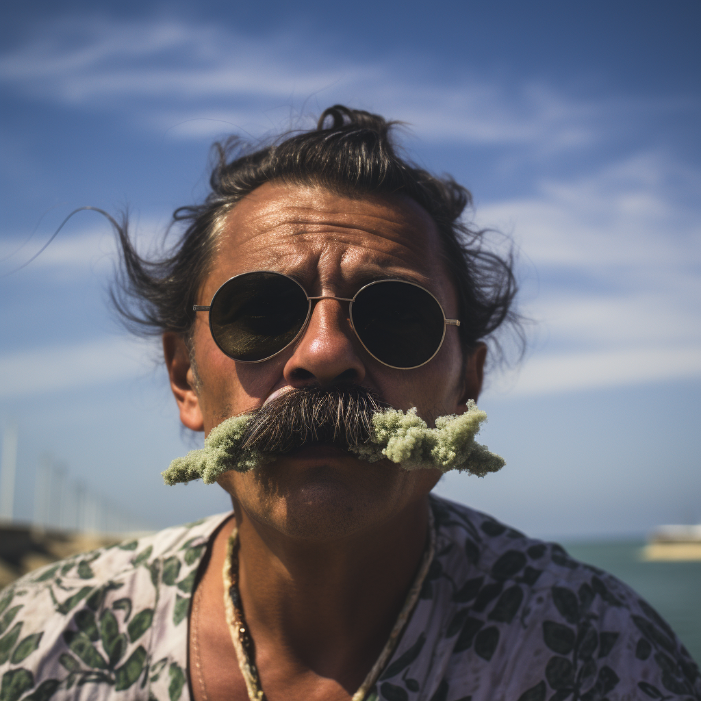 Man Smoking Cannabis by Water