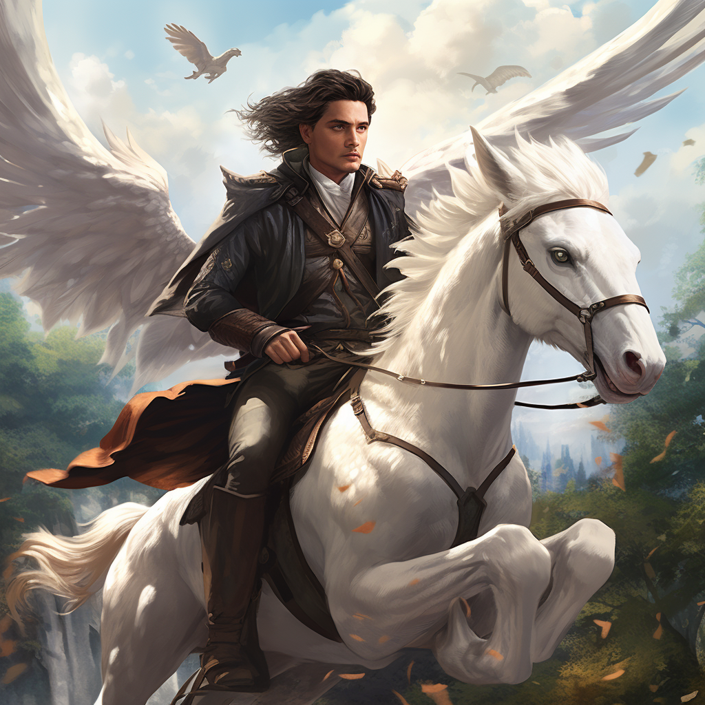 Man riding hippogriff