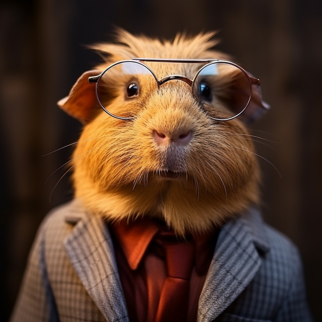 Man Pig Guinea Wearing Sunglasses