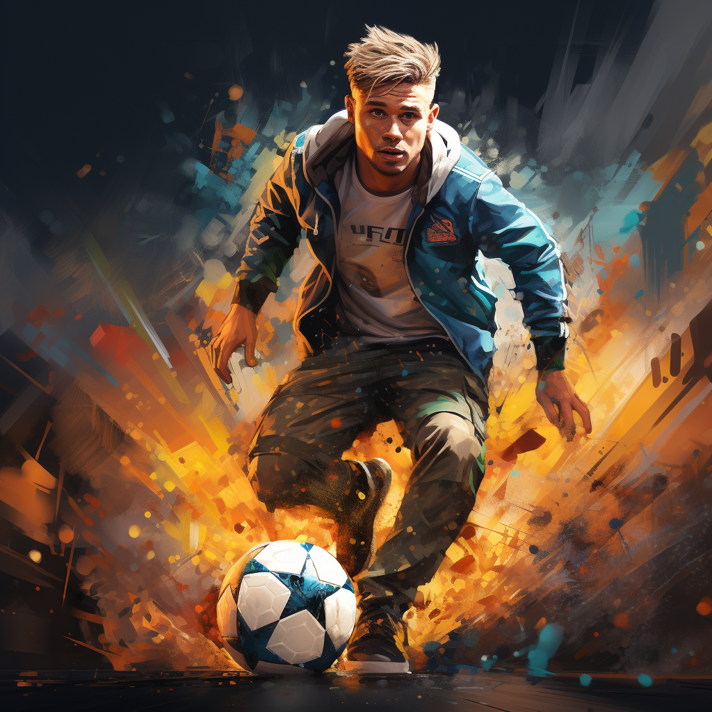 Soccer player in digital art