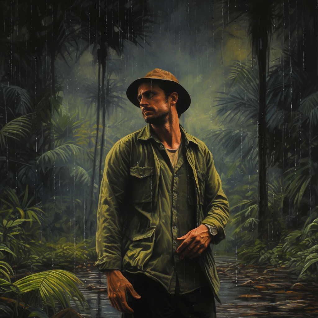 Man in Rainforest Picture