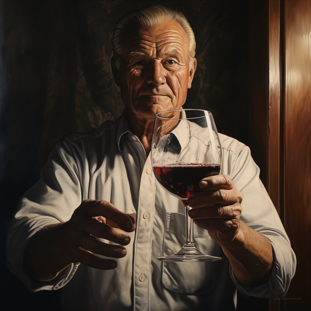 Man reaching for a glass of wine