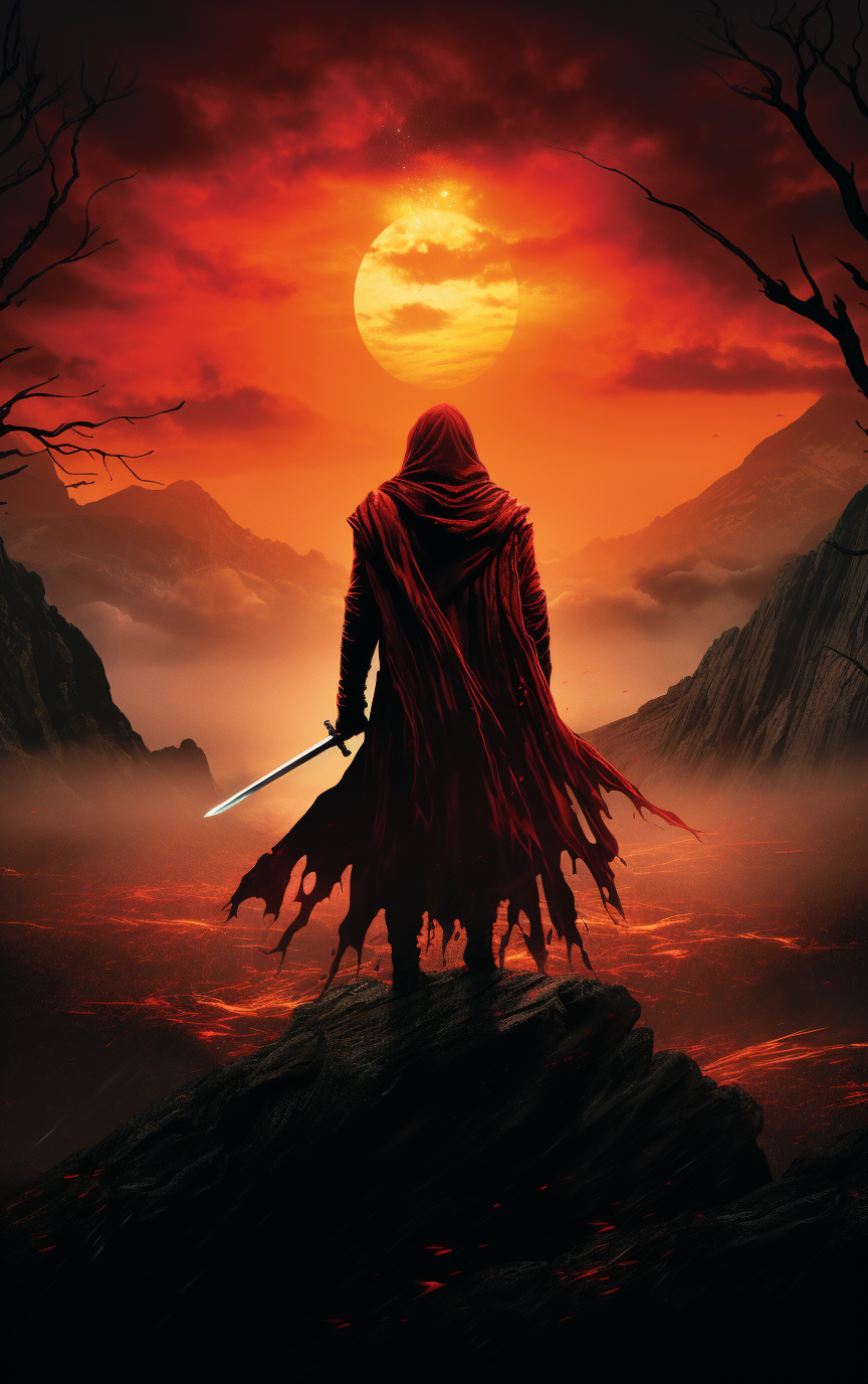 Man with Red Cape and Cursed Sword