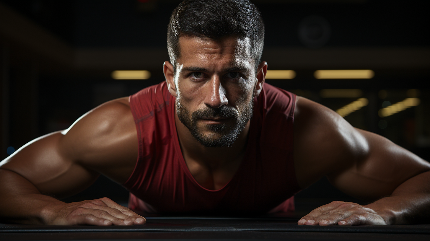 Man doing Prone Y Stretch exercise