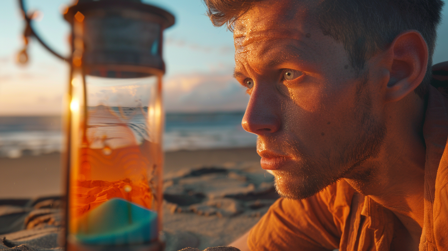 Man Looking at Sandwatch