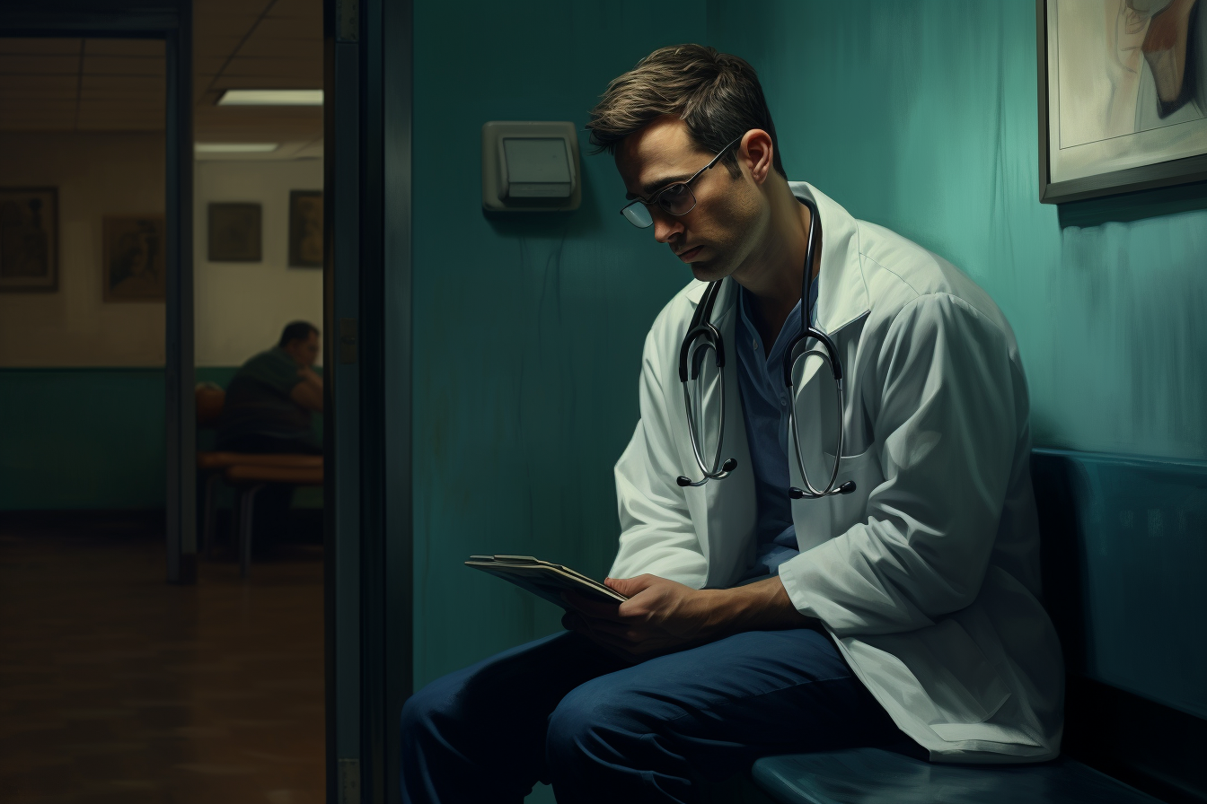 A man sitting in a doctor's waiting room