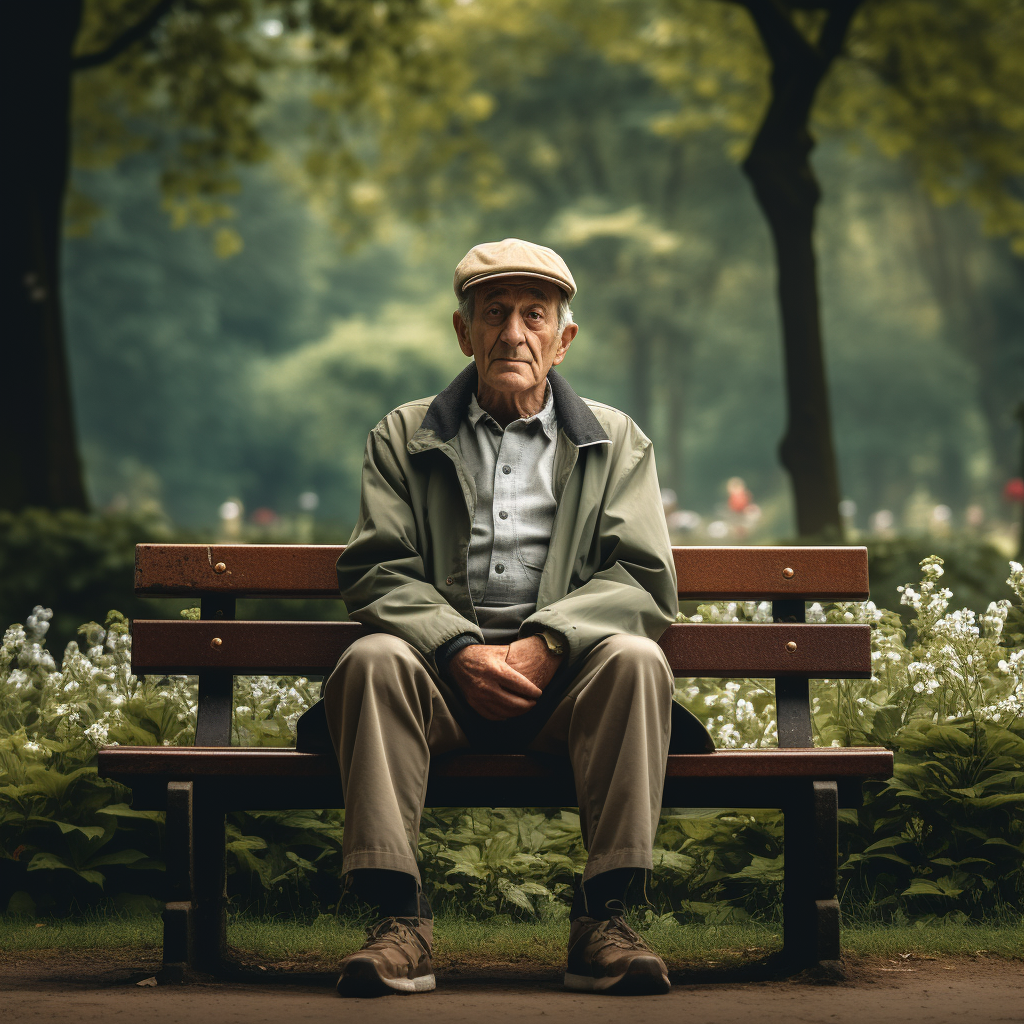 Man on Park Bench