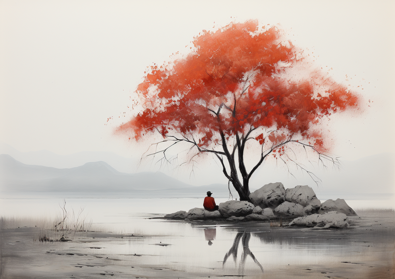 Man Relaxing under Tree