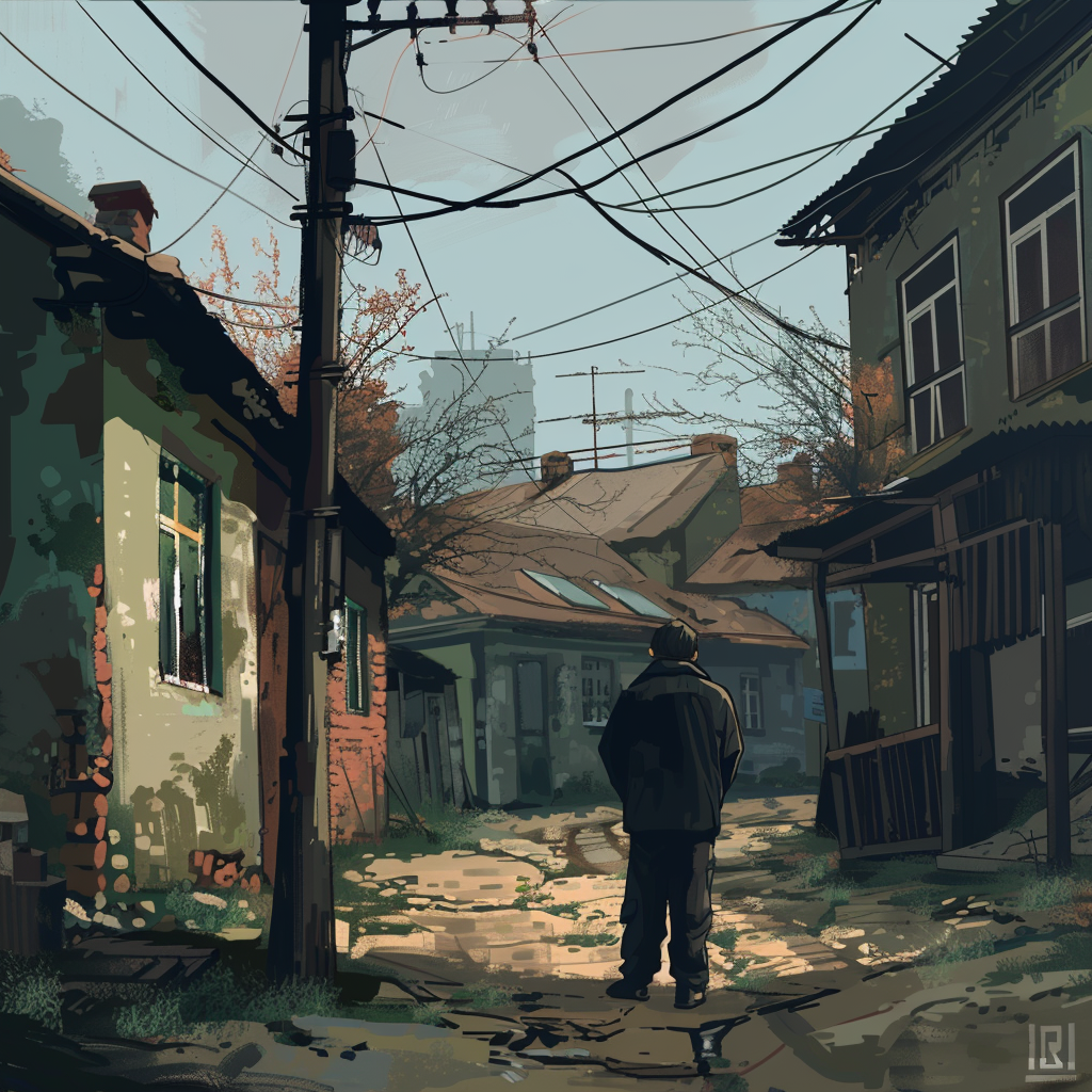 Man in Soviet Street Concept Art