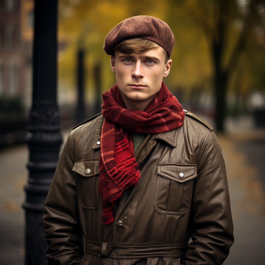 Man wearing 1965 USSR autumn fashion collection