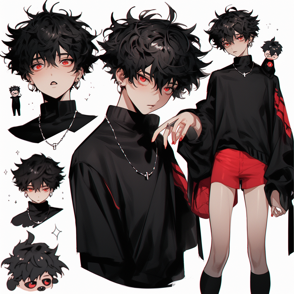 Expressive vampire with curly hair