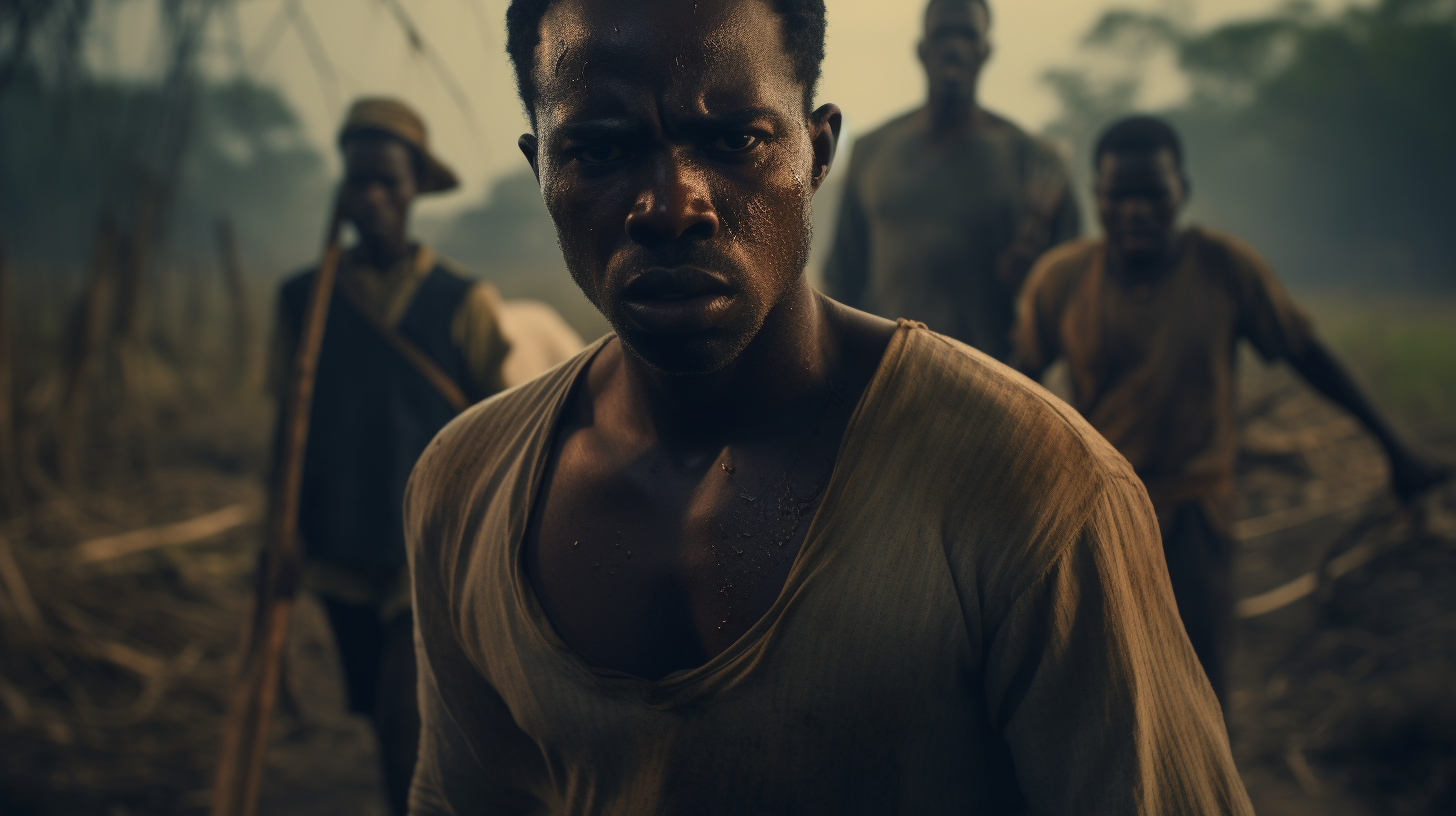 Man walking towards angry Nigerian farmer