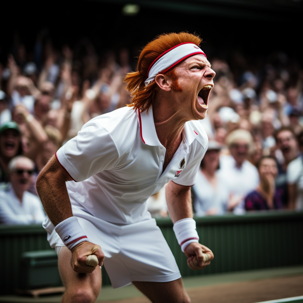 Man defeating Roger Federer at Wimbledon