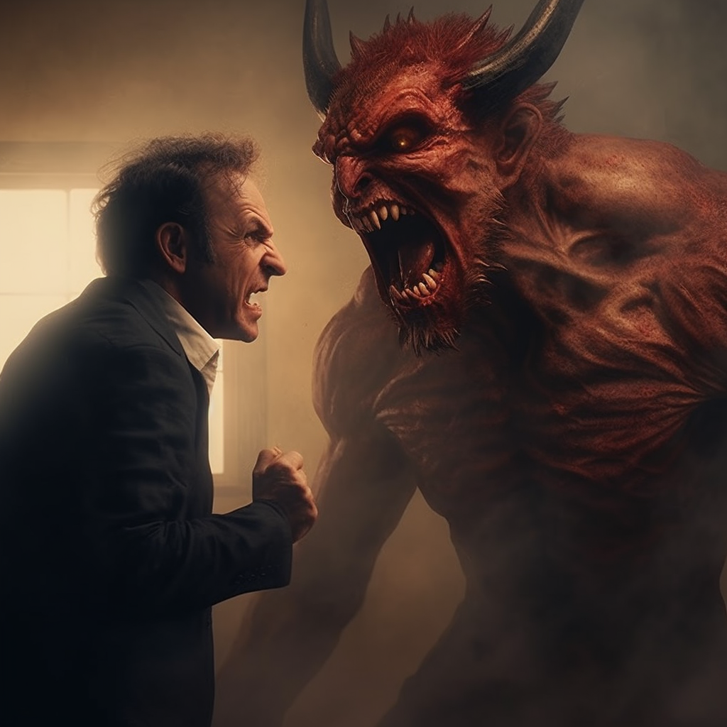 Brave man confronts devil head-on