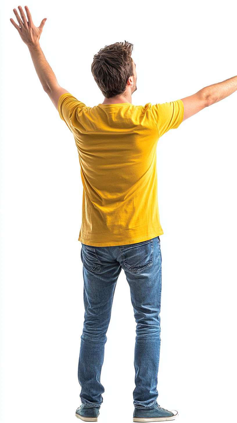 Man in Yellow T-shirt and Jeans