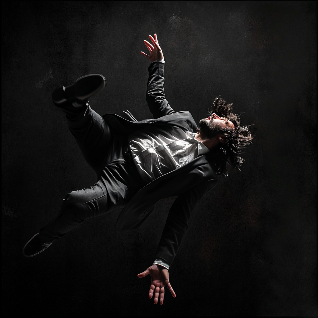 Man in Suit Falling