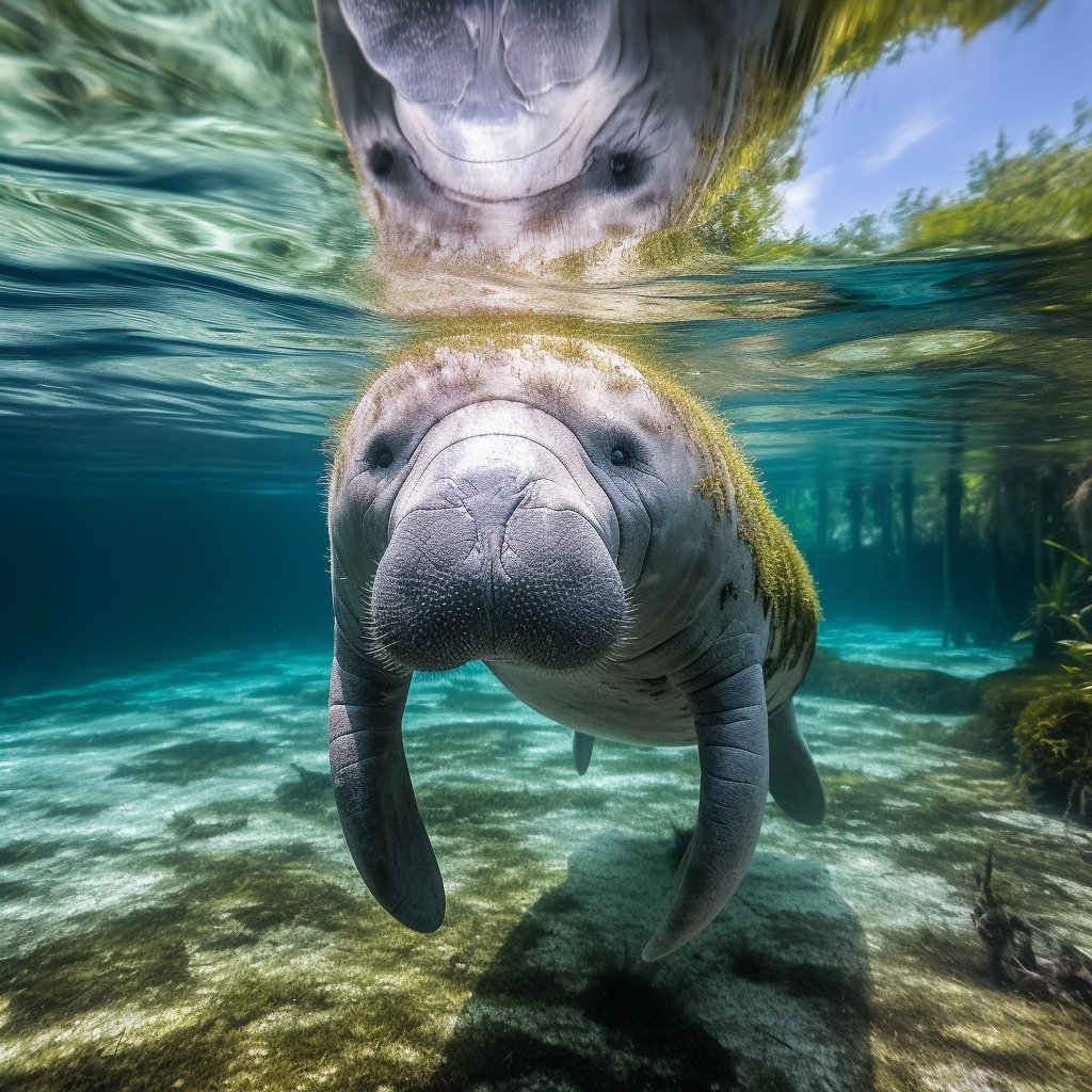 Exquisite Detail of a Manatee