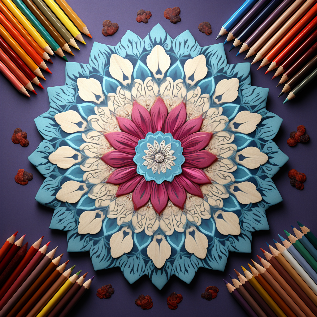 Vibrantly colored mandala coloring book cover